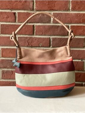 Radley London Wren Street Striped Leather Hobo Shoulder Bag